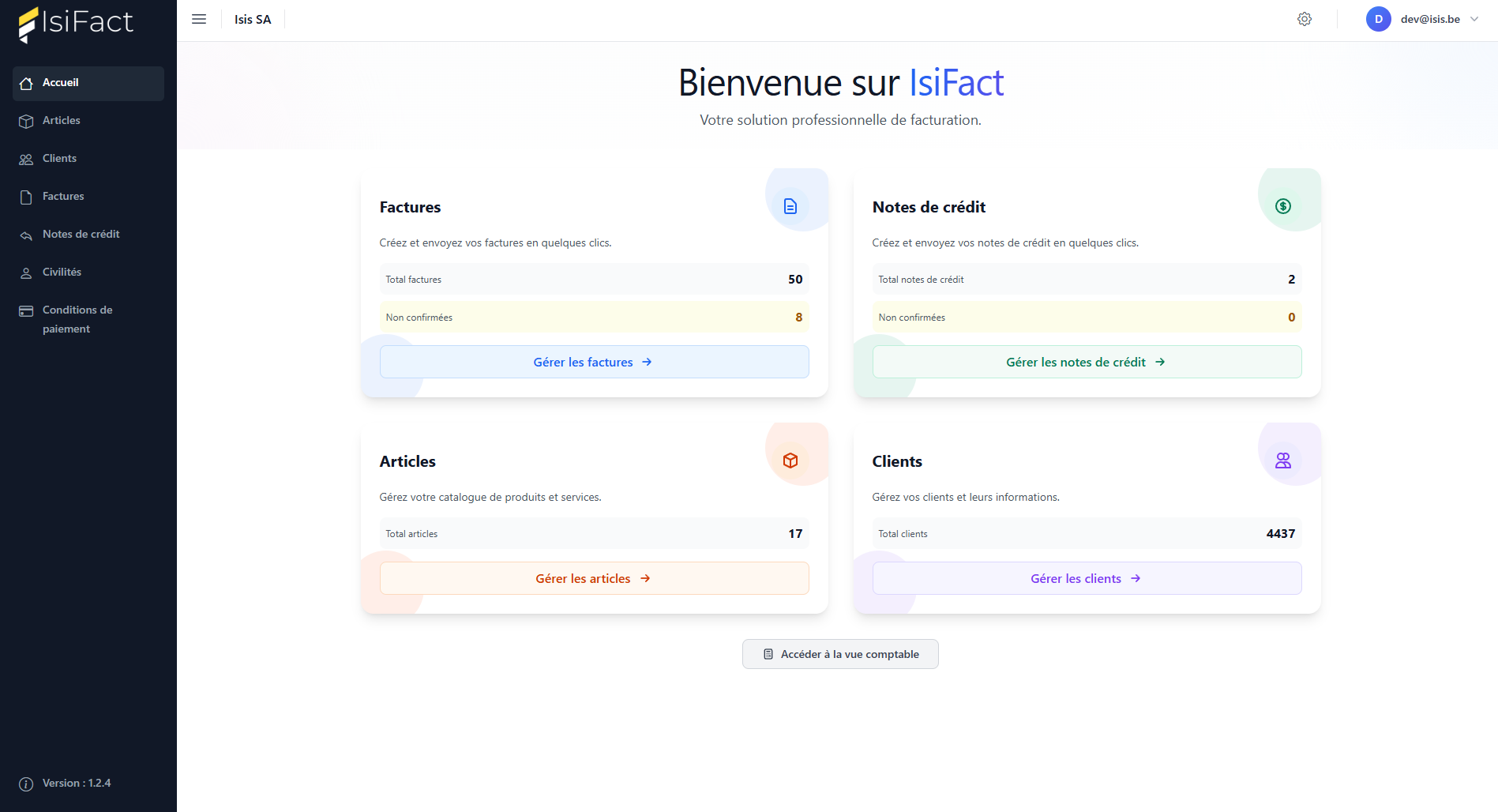 Accueil IsiFact